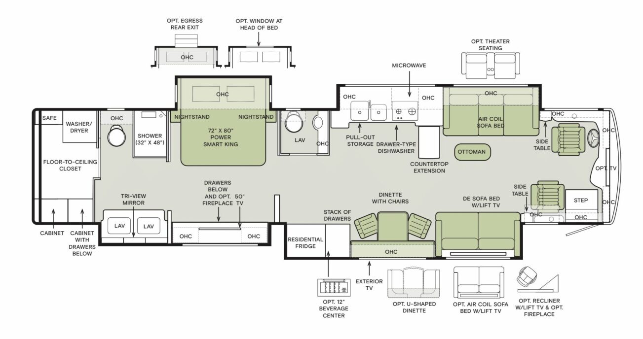 2025 Tiffin Motorhomes Allegro Bus 45OPP Floorplan Image